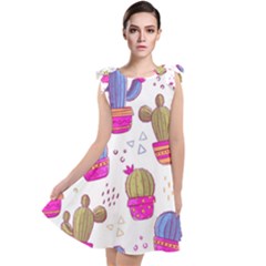 Cactus Love 4 Tie Up Tunic Dress by designsbymallika