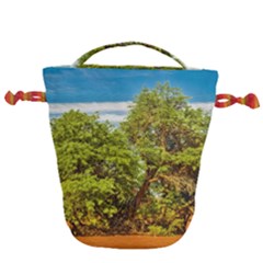 Carob Tree, Talampaya National Park, La Rioja, Argentina Drawstring Bucket Bag