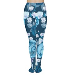 Blue Floral Print  Tights by designsbymallika