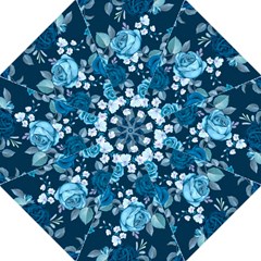 Blue Floral Print  Golf Umbrellas by designsbymallika