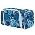 Blue Floral Print  Toiletries Pouch View1