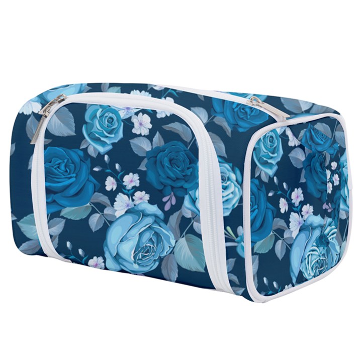 Blue Floral Print  Toiletries Pouch