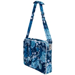 Blue Floral Print  Cross Body Office Bag by designsbymallika