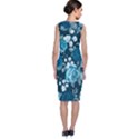 Blue Floral Print  Classic Sleeveless Midi Dress View2