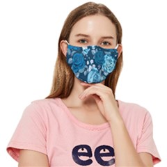 Blue Floral Print  Fitted Cloth Face Mask (adult)