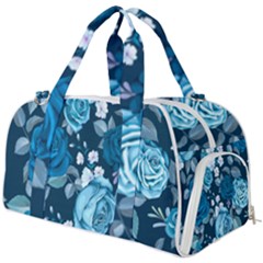 Blue Floral Print  Burner Gym Duffel Bag