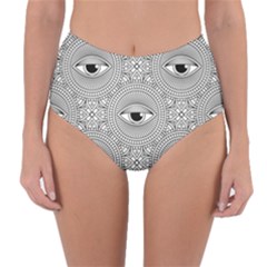 Eye Pattern Reversible High-waist Bikini Bottoms by designsbymallika