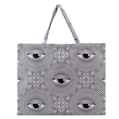 Eye Pattern Zipper Large Tote Bag by designsbymallika