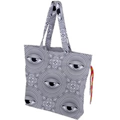 Eye Pattern Drawstring Tote Bag by designsbymallika