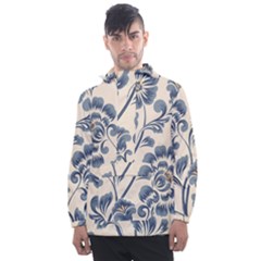 Baatik Print 5 Men s Front Pocket Pullover Windbreaker by designsbymallika