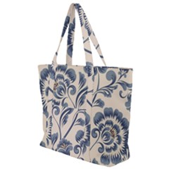 Baatik Print 5 Zip Up Canvas Bag by designsbymallika