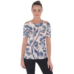 Baatik Print 5 Shoulder Cut Out Short Sleeve Top by designsbymallika