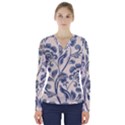 Baatik Print 5 V-Neck Long Sleeve Top View1