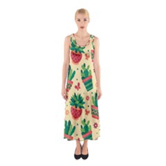 Cactus Love  Sleeveless Maxi Dress by designsbymallika