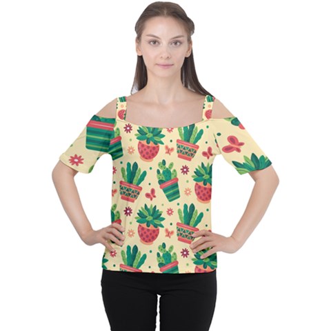 Cactus Love  Cutout Shoulder Tee by designsbymallika