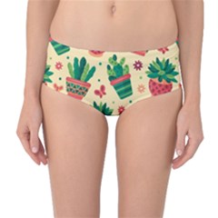 Cactus Love  Mid-waist Bikini Bottoms