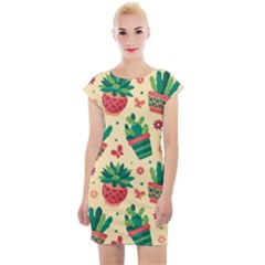 Cactus Love  Cap Sleeve Bodycon Dress by designsbymallika