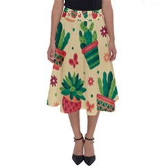 Cactus Love  Perfect Length Midi Skirt by designsbymallika