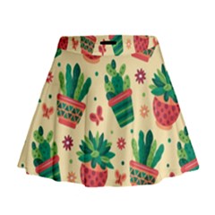 Cactus Love  Mini Flare Skirt by designsbymallika