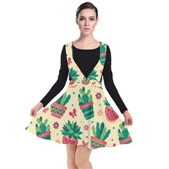 Cactus Love  Plunge Pinafore Dress by designsbymallika