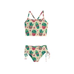 Cactus Love  Girls  Tankini Swimsuit by designsbymallika