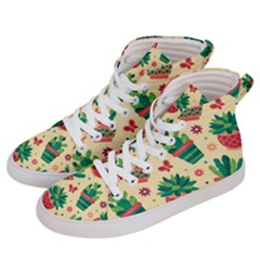 Cactus Love  Women s Hi-top Skate Sneakers by designsbymallika