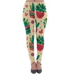 Cactus Love  Lightweight Velour Leggings by designsbymallika