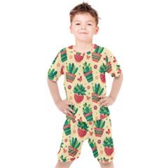 Cactus Love  Kids  Tee And Shorts Set by designsbymallika