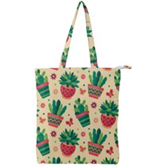 Cactus Love  Double Zip Up Tote Bag by designsbymallika