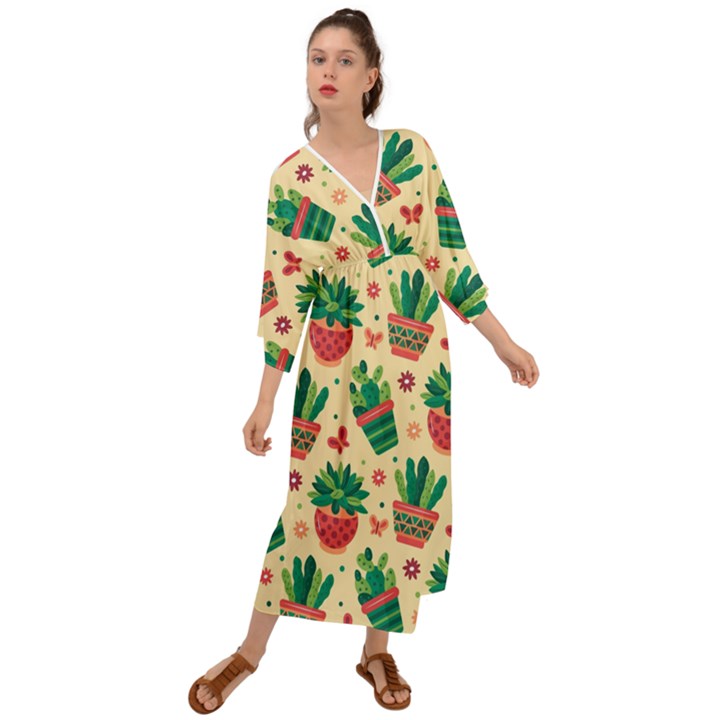 Cactus Love  Grecian Style  Maxi Dress