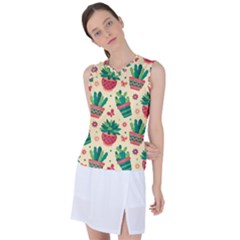 Cactus Love  Women s Sleeveless Sports Top by designsbymallika