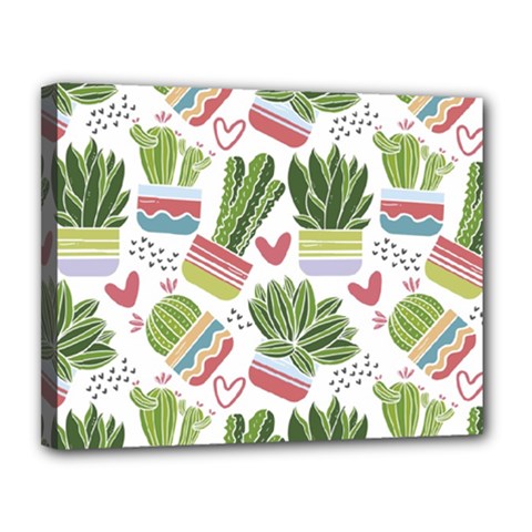 Cactus Love  Canvas 14  X 11  (stretched) by designsbymallika