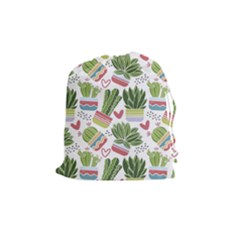 Cactus Love  Drawstring Pouch (medium) by designsbymallika