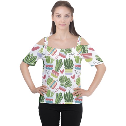 Cactus Love  Cutout Shoulder Tee by designsbymallika