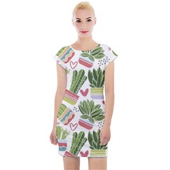 Cactus Love  Cap Sleeve Bodycon Dress by designsbymallika