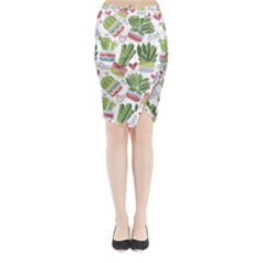 Cactus Love  Midi Wrap Pencil Skirt by designsbymallika