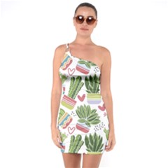 Cactus Love  One Soulder Bodycon Dress by designsbymallika