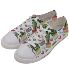 Cactus Love  Women s Low Top Canvas Sneakers by designsbymallika