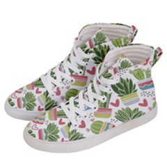 Cactus Love  Men s Hi-top Skate Sneakers by designsbymallika