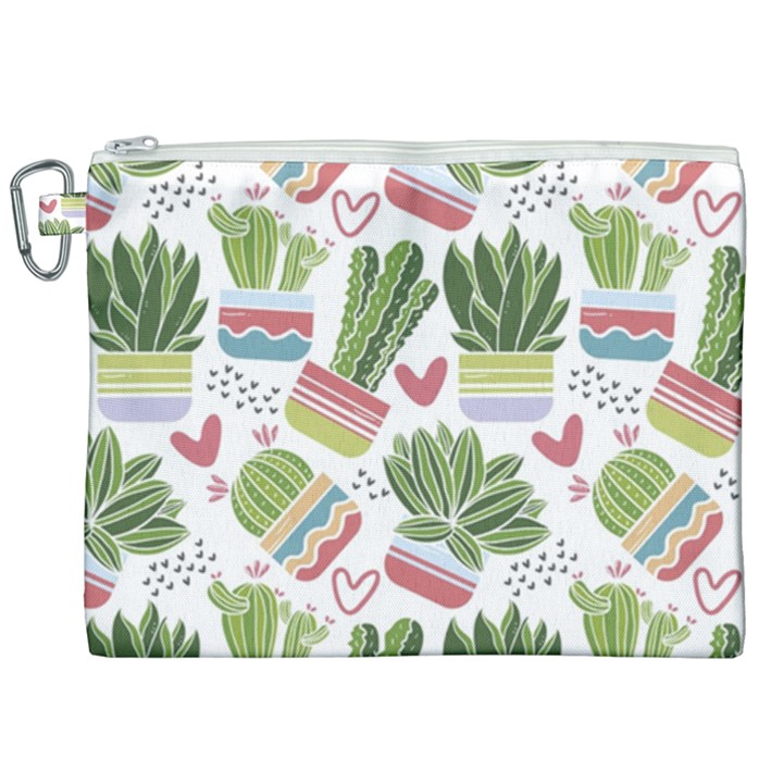 Cactus Love  Canvas Cosmetic Bag (XXL)