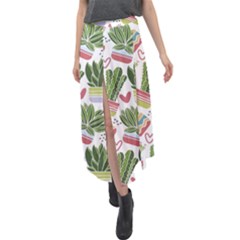 Cactus Love  Velour Split Maxi Skirt by designsbymallika