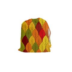 Autumn Leaves Drawstring Pouch (small) by designsbymallika