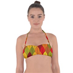 Autumn Leaves Halter Bandeau Bikini Top by designsbymallika