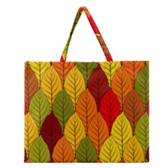 Autumn Leaves Zipper Large Tote Bag by designsbymallika