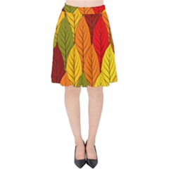 Autumn Leaves Velvet High Waist Skirt by designsbymallika