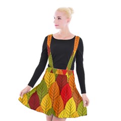 Autumn Leaves Suspender Skater Skirt by designsbymallika