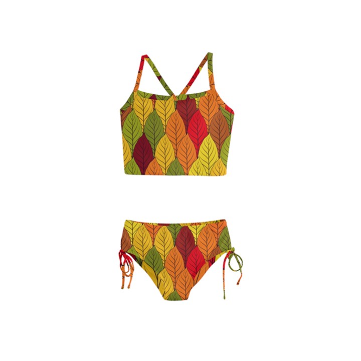 Autumn Leaves Girls  Tankini Swimsuit