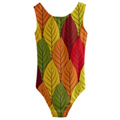 Autumn Leaves Kids  Cut-out Back One Piece Swimsuit by designsbymallika