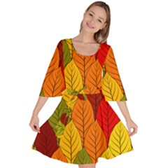 Autumn Leaves Velour Kimono Dress by designsbymallika