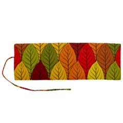 Autumn Leaves Roll Up Canvas Pencil Holder (m) by designsbymallika